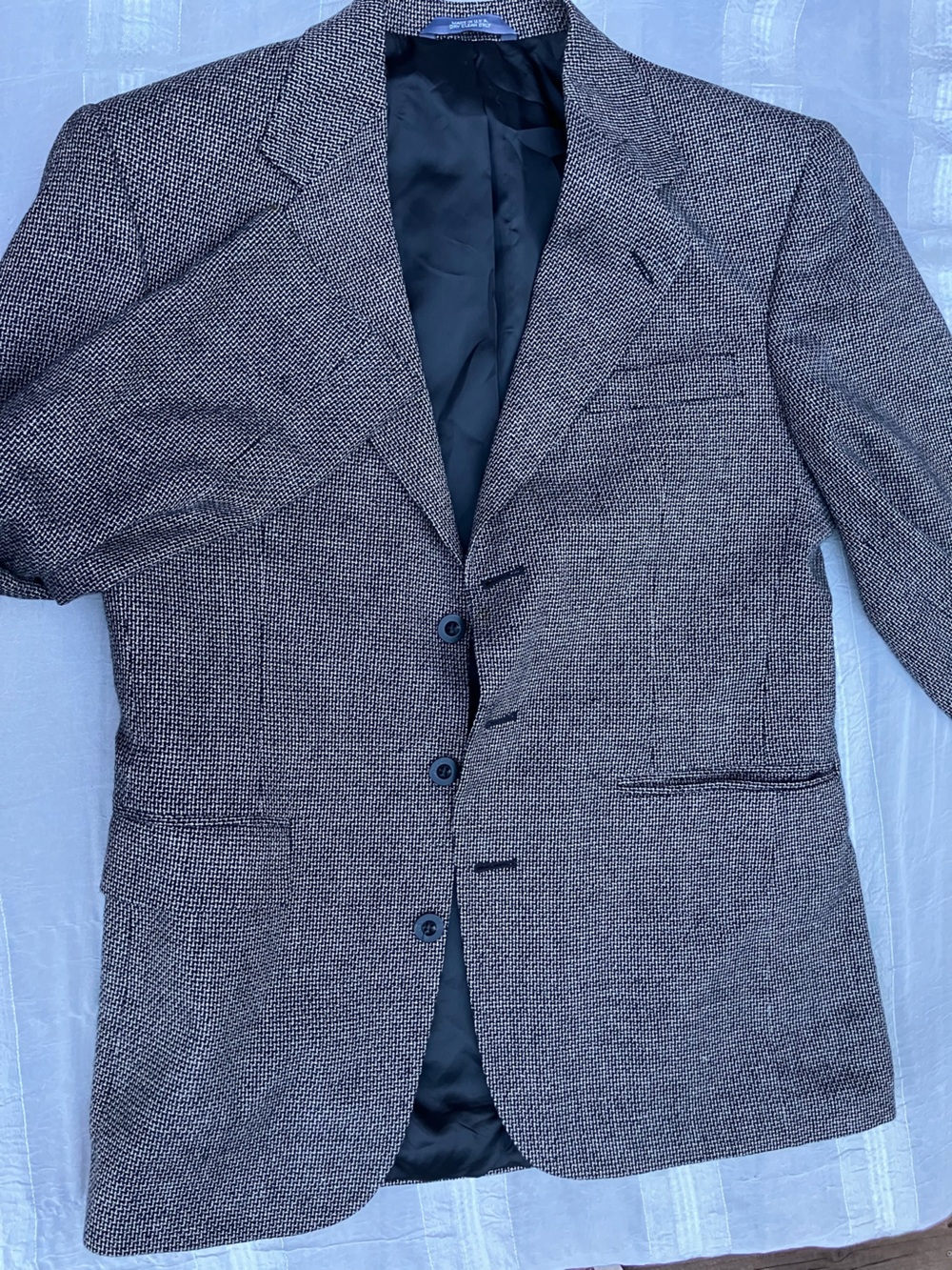 Haggar hand tailored silk & wool men’s suit jacket 38R made in USA